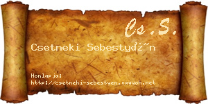 Csetneki Sebestyén névjegykártya
